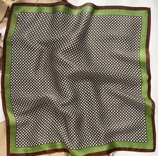 100% Mulberry Silk Scarf Women Neckerchief  20'' Small Square Flower Bandana B31