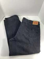 Levis 550 Jeans Men Size 44X32 Black Denim Relaxed Fit Straight Leg 100% Cotton