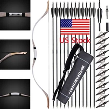 30-70 lbs Traditional Recurve Bow Longbow Wooden Mongolian Bow Archery Hunting