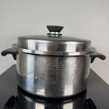 Amway Queen Stock Pot 5 Qt 18/8 Stainless Steel with Lid Multi-Ply Made in USA