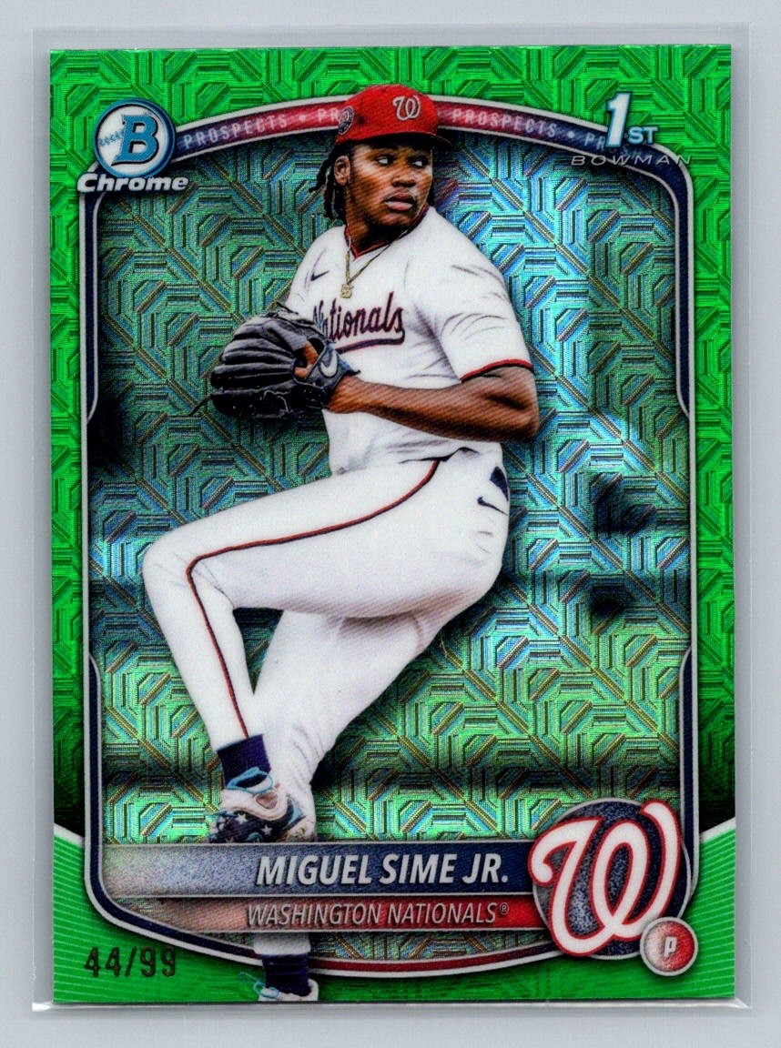 2025 Bowman Draft Mega - Green Mojo Refractor #BDC-181 Miguel Sime Jr. /99