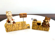 Suzi Skoglund-Resin Figure-" Cats Rule No Dogs Allowed"