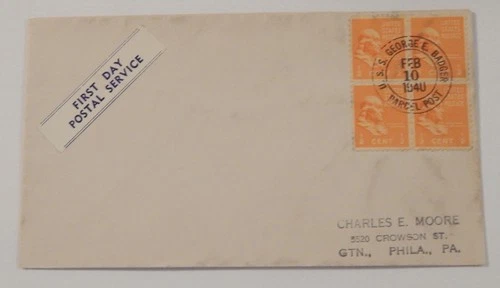 USS George E. Badger (AVD 3) first day postal service February 10 1940