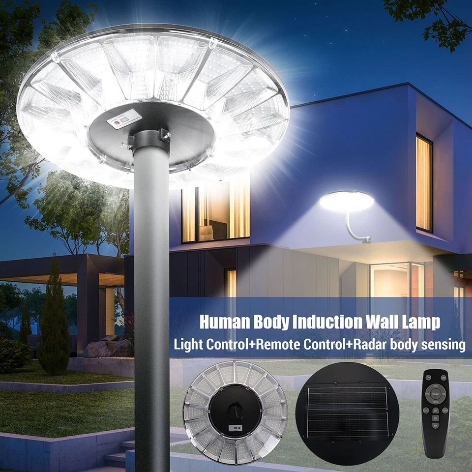 360° 11000W De Luz LED Lampara Solar de Calle Focos Para Patio Exterior Jardin - Image 4 of 4