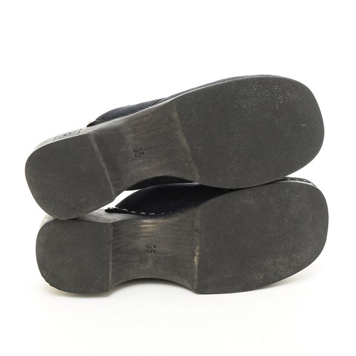 Sandalias CHANEL Azul Marino Gamuza Madera Talla 35EU US5 Sabo con Caja Para Mujer - Imagen 3 de 24
