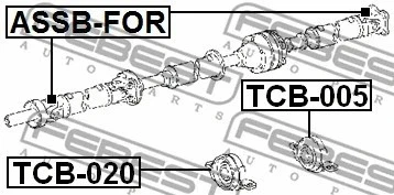 FEBEST 1999-2015 Lexus RX350 Drive Shaft Bearing TCB-005 - Imagen 2 de 2