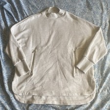 Varley Bay Sweat Womens Small Sweatshirt Stretchy Double Soft Ivory Marl