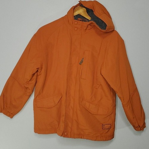 Gap jacket boys size large ( 10 ) orange grey green blue zippered pockets