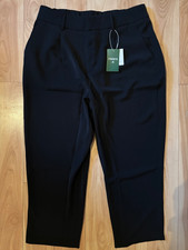 Halara High Waisted Women  s Tapered Side Pocket Work Pants Size XL Black NEW