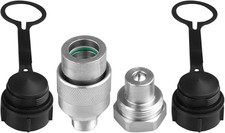 3/8" Hydraulic Quick Coupler Set Replaces Enerpac C-604,Connect Black, Silver 