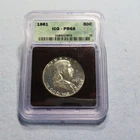 1961 ICG PR68 PROOF FRANKLIN HALF DOLLAR 90 PERCENT SILVER COIN