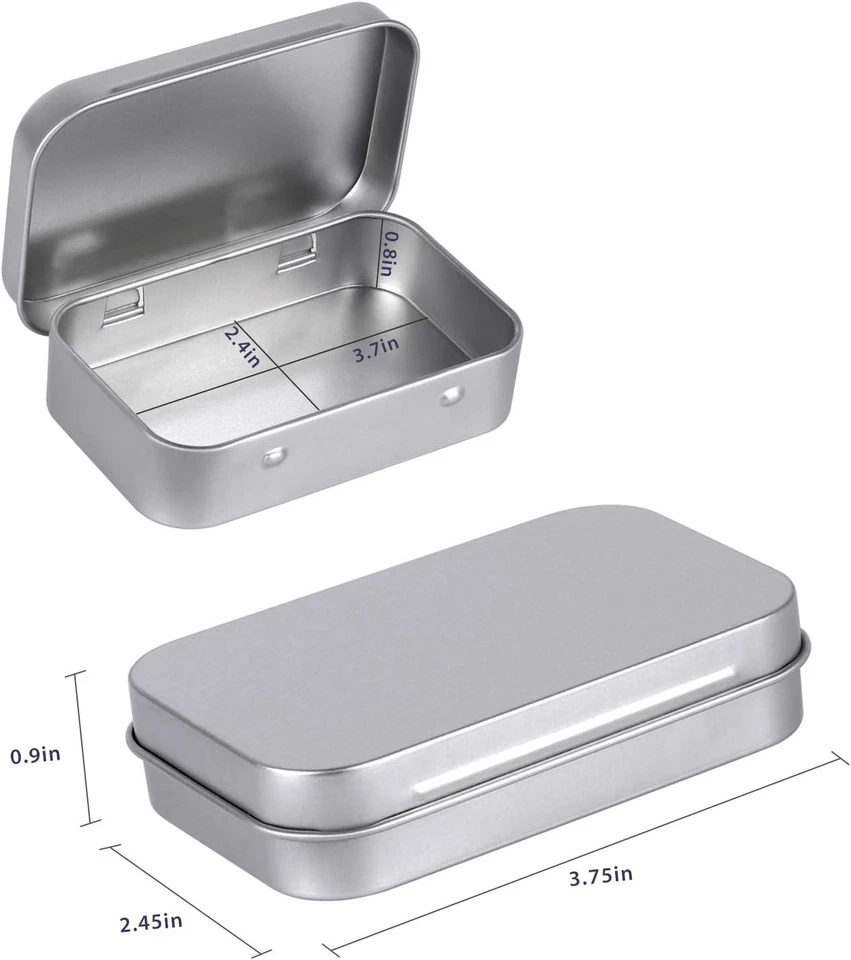 Metal Rectangular Empty Hinged Tins - Pack of 40 Mini Storage Boxes 3.5"X2.5"X0. - Image 2 of 4