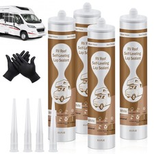 Dongxw Self Leveling RV Roof Sealant White, 4 Pack Camper Roof Sealant, Lap S...
