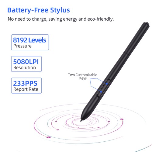 Battery-Free Stylus 8192 Levels Pressure Compatible With VINSA VIN1060PLUS TDW - Zdjęcie 4 z 9