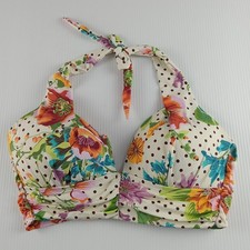 Gibson Latimer Wide Band Halter Bikini Top Women's Size Large Autumn Bouquet