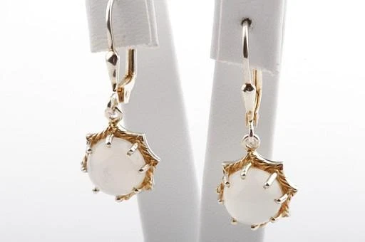 Ohrringe Mondstein 925 Sterling Silber Ohrhänger Edel! # - Bild 3 von 4