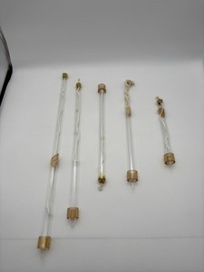 Vintage Box Of 5 Glass Cylinder/Tube Type Candles With Wick Inside