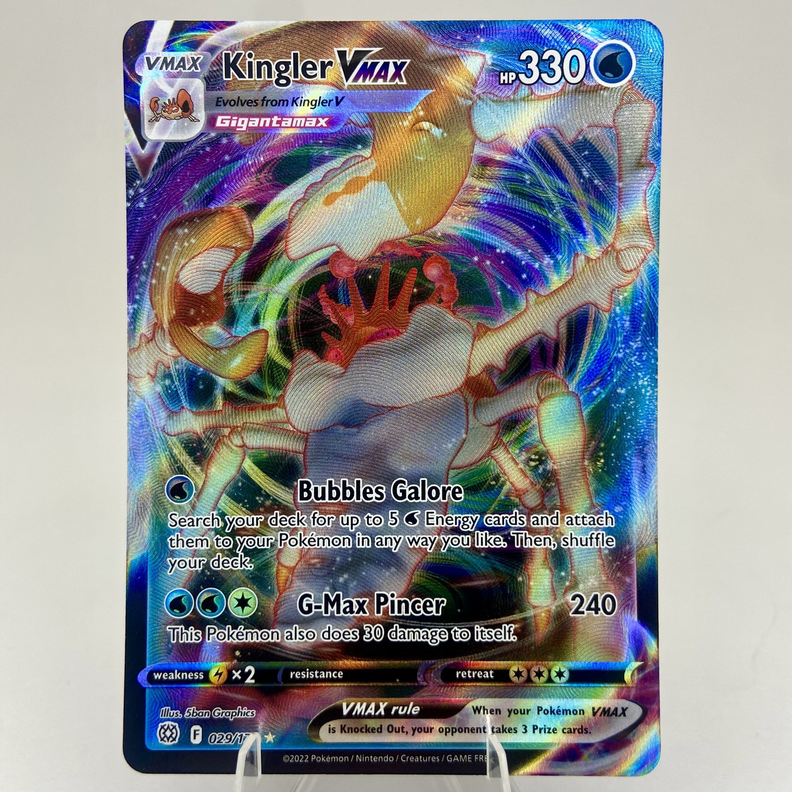 Kingler VMAX 029/172 SWSH09: Brilliant Stars Ultra Rare Holo Pokemon Card NM