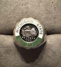 Vintage Sterling Silver Michigan State University Seal on Sterling Signet Ring