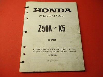 #ad #ad OEM ORIGINAL HONDA PARTS CATALOG MANUAL 1969 1974 Z50A $49.99