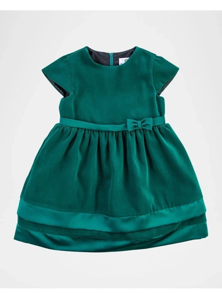 Holiday Green Velvet Dresses for Girls for sale | eBay