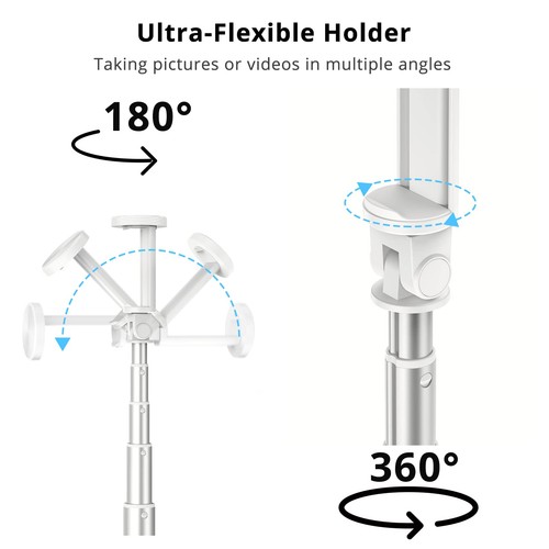 51" Selfie Stick Tripod, All in One Extendable Phone Tripod Stand with Blueto... - Picture 7 of 9