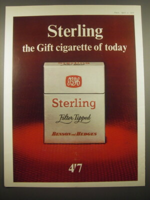 1966 Benson and Hedges Sterling Filter Tipped Cigarettes Ad - The Gift
