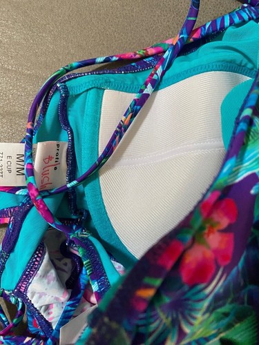 New Profile by Gottex Flowers Printed DD /E Cup Halter Tankini Top Medium - Picture 4 of 4