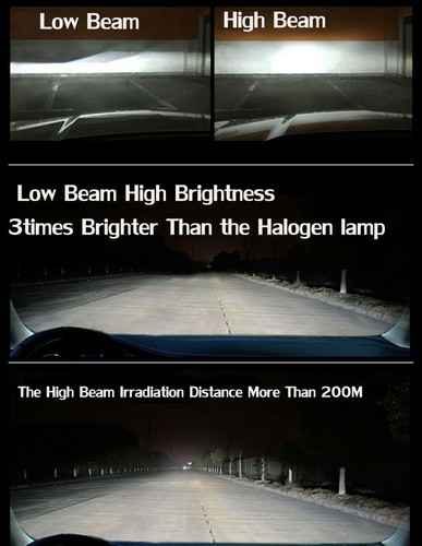 9007 HB5 LED Headlight Bulbs Conversion Kit High Low Dual Beam 6500K Super White - Picture 4 of 13