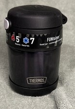 Thermos 10 oz Funtainer Vacuum Insulated Stainless Steel Food Jar Black  Spoon