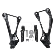 Black Rear Passenger Footpegs Footrest Bracket Fit For Kawasaki Ninja ZX6R 05-08