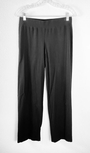 Eileen Fisher Damen dehnbare schwarze Krepphose Größe SP - Bild 2 von 3