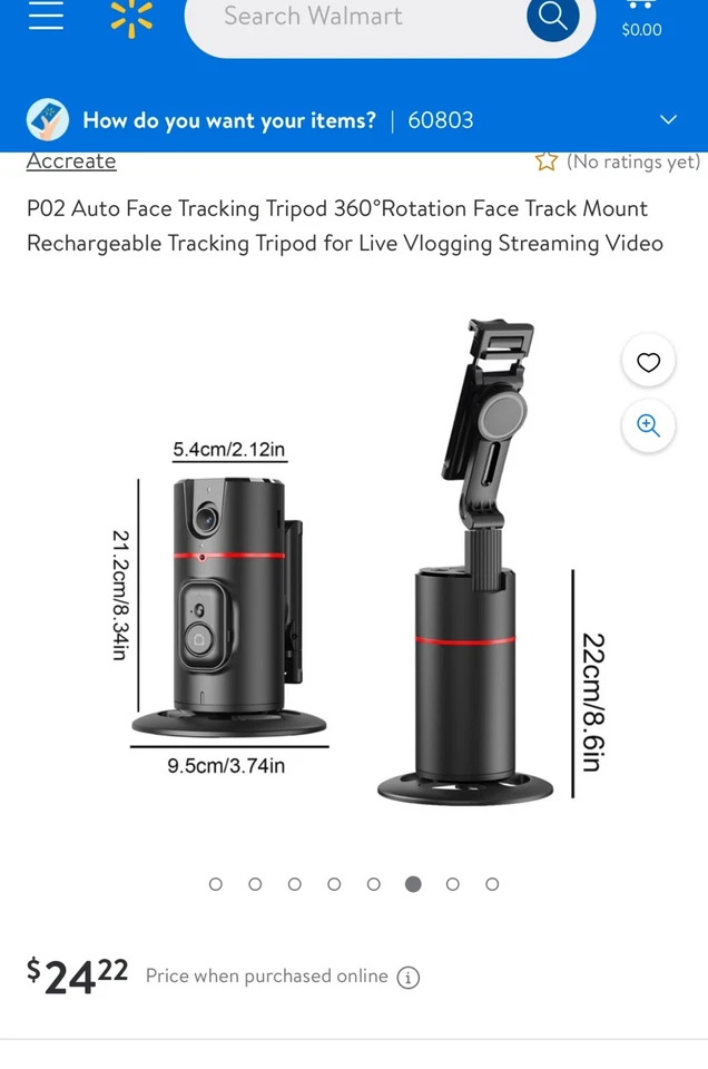 Auto Face Tracking Tripod, 360°Rotation Auto Tracking Phone Holder TikTok - Image 3 of 4