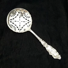 Gorham Luxembourg Sterling Silver Large Pierced Pea Serving Spoon 8.5"