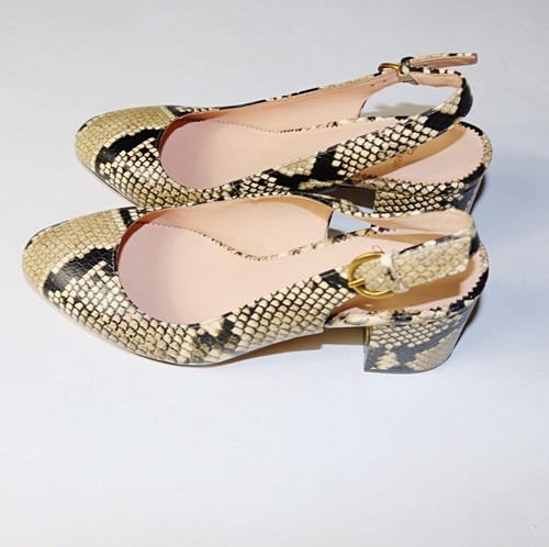 New! J.Crew Slingback Snake-embossed Leather Pumps NWOT Size: 7.5 - Picture 6 of 12