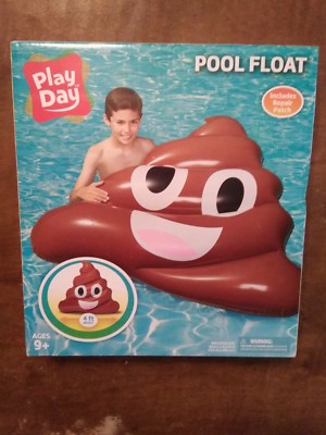 Pool Float Inflatable Brown Poop Emoji Play Day 9+ Ages 48
