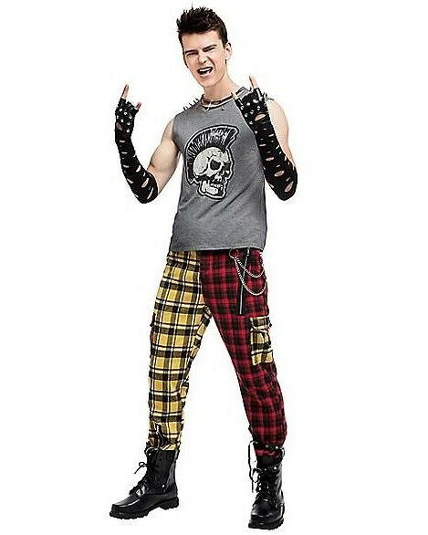 Mens Adult Punk Rock Rebel Costume Large w/Accessories In Original Packaging