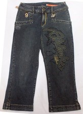Vintage Y2K AKDMKS Akademiks Embroidered Capri Jeans with Trinkets - Size 27