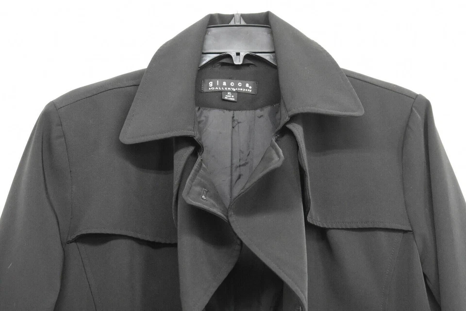 Abrigo Giacca Mujer Negro Cuello Manga Larga Informal Doble Pecho Guisante XL Foto 4 de 4