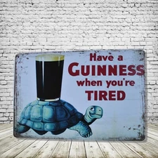 Guinness Beer Vintage Style Tin Metal Bar Sign Poster Man Cave Collectible New