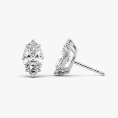 Damen Ohrringe 2,00 Kt Marquise-Schliff IGI Lab Created Diamant Ohrstecker 18...