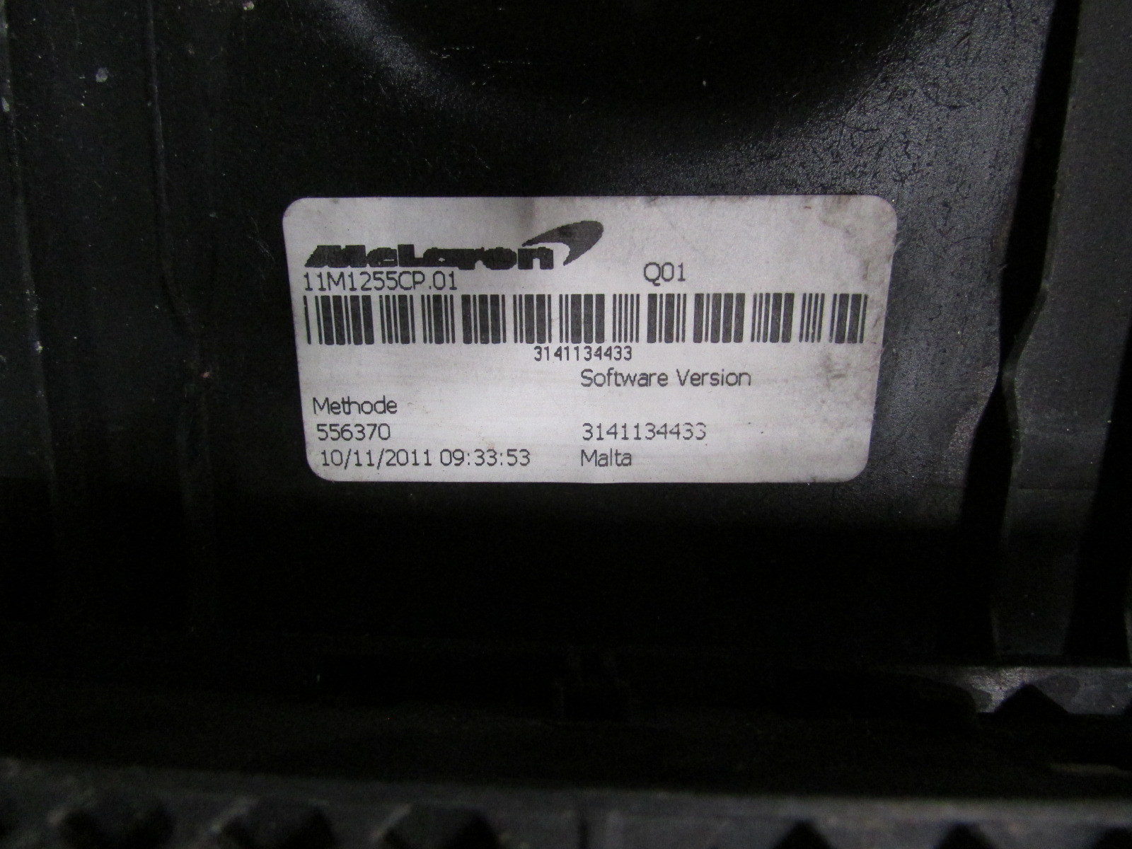 Mclaren MP4-12C Interior Dome Light, Missing Lens, Used, P/N 11M1255CP.01