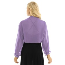 inhzoy Damen Bolero  Shrug Chiffon Jacke Schulterjacke Leichte Dünn Jäckchen Top