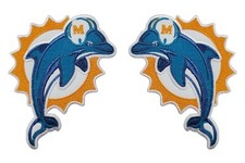Dolphins Football Fully Embroidered Iron On Patch Dan Marino