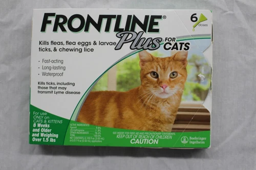 Frontline Plus Flea and Tick Treatment for Cats - 6 Doses