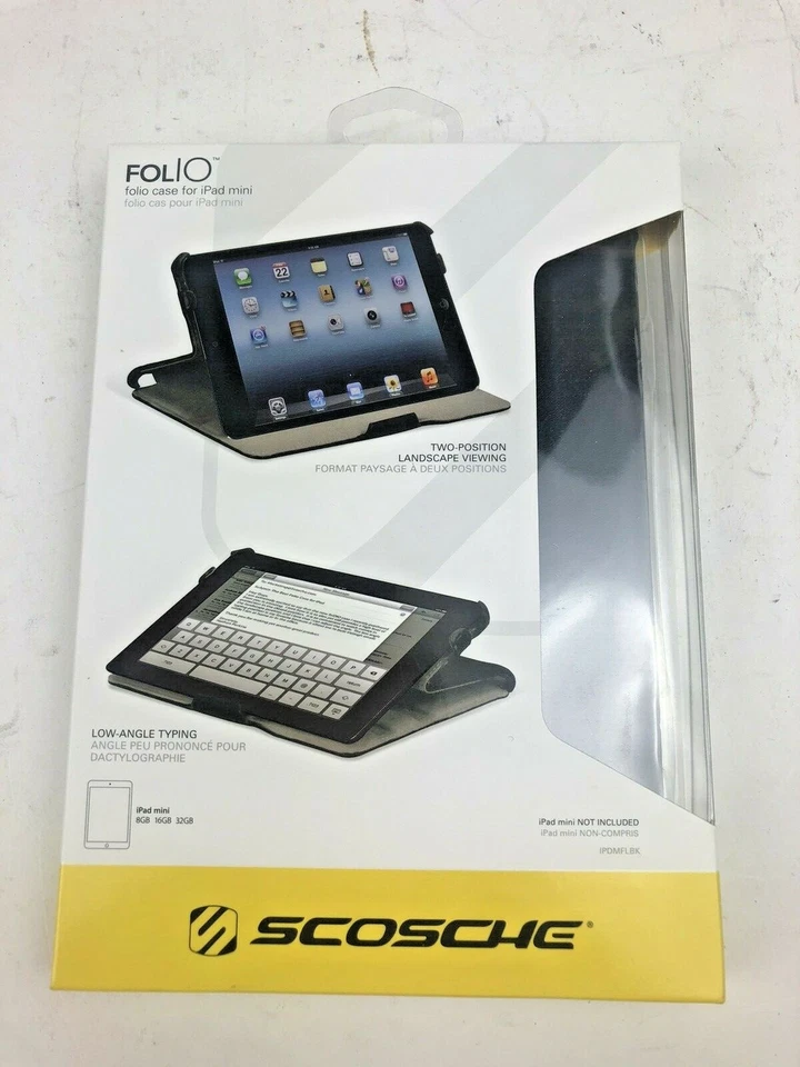 NEW  Black Leather Folio Case for iPad mini IPDMFLBK In Sealed Box - Image 2 of 3