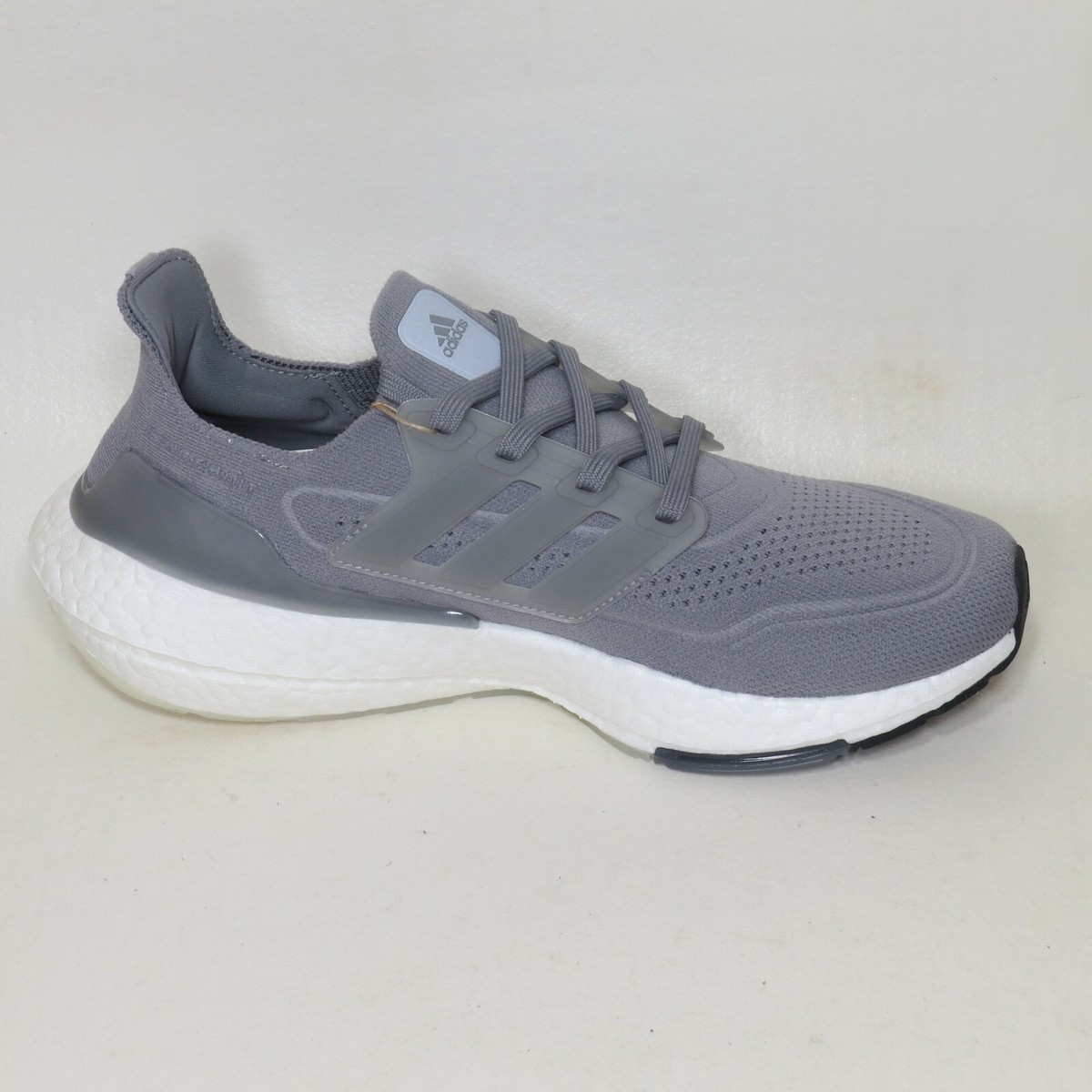 adidas UltraBoost 21 Grey White Running Shoes FY0381 Mens 