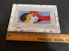 Sophisticated Lady in Red Hat handpainted Needlepoint Canvas  BR Insert by LEE