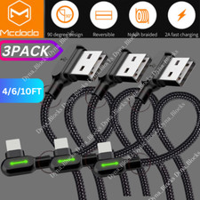 3Pack Mcdodo 90 Degree Braided USB Charging Cable Data Charger For iPhone 13 14