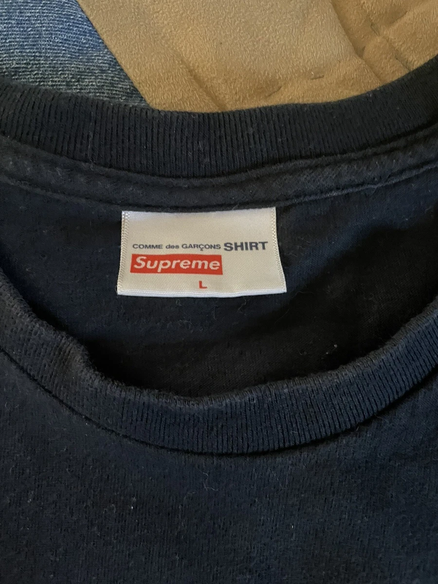 2017 Supreme Comme Des Garcons CDG SHIRT Black Box Logo Tee Large 9/10